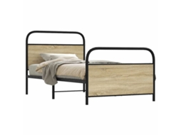 Vidaxl Estrutura Cama S/ Colchão Derivados de Madeira Carvalho Sonoma