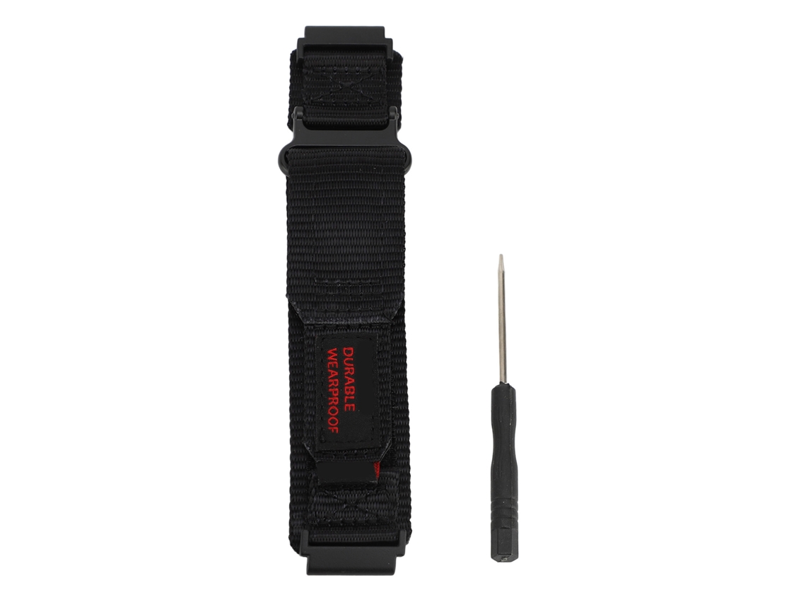 Pulseira de Nylon para Huami T Rex Ultra Fecho Hook And Loop Respirável Preta