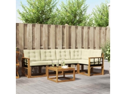 Vidaxl Conjunto De Sofás Para Exterior 6 Unid. Natural E Creme