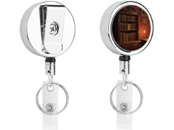 Porta Crachá Retrátil De Metal Resistente, Com Cordão De Nylon De 68cm, Ideal Enfermeiros E Escritórios