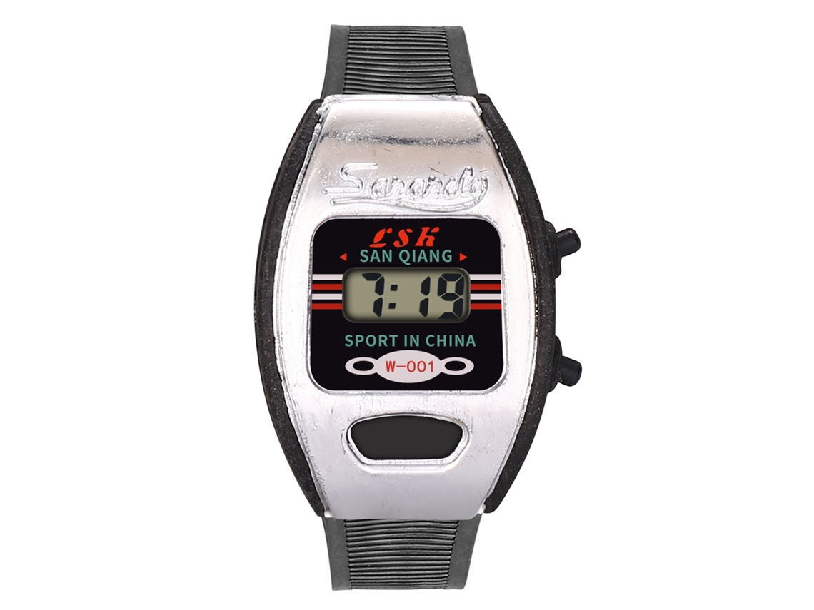 Relógio eletrônico infantil moderno com pulseira de PVC, relógio digital oval branco para meninos