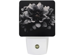 Luminária de parede noturna com sensor, luminária em formato de flor, luz LED branca, lâmpada