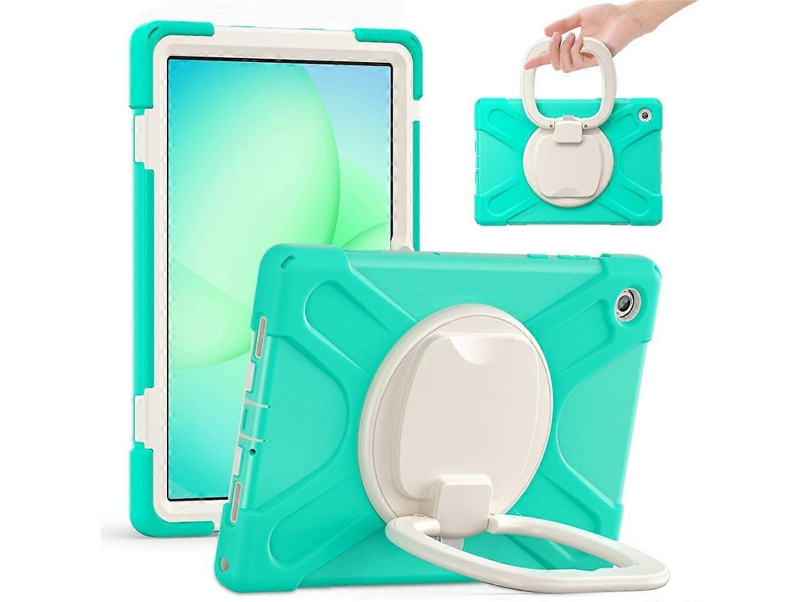 Capa Para Tablet Samsung Galaxy Tab A11+ Em Tpu + Pc + Silicone Com Suporte Giratório E Alça.