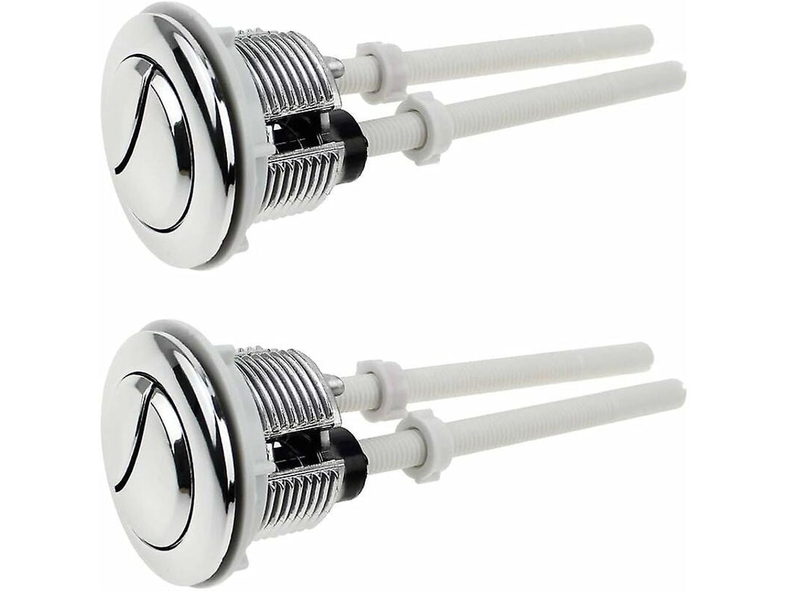 Botões De Vaso Sanitário De Dupla Descarga 38mm Cromado Placa De Prata Cisterna Wc, 2 Peças 50*100mm Função De Economia De Água