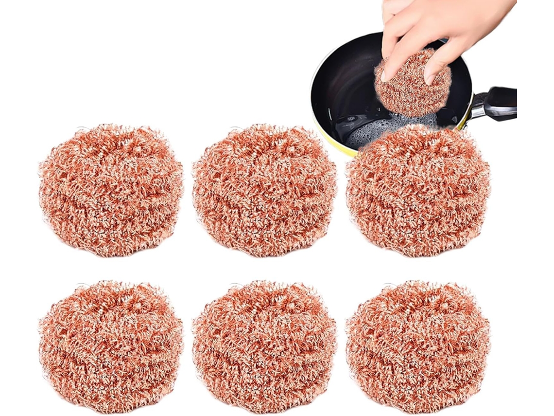 Esponjas De Cobre Para Panelas E Frigideiras, Escova Que Não Risca,