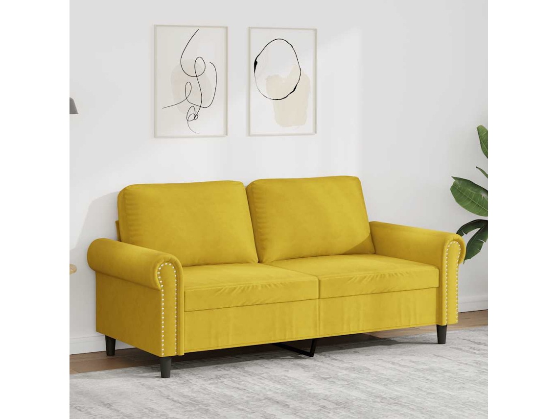 Sofá 2 Lugares Veludo AMARELO HARLANV1
