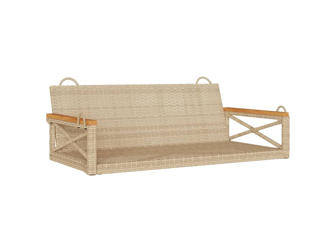 Banco Baloiço VIDAXL Vime Pe Bege 109X62X40 Cm
