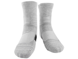 Meias Esportivas De Basquete Para Homem Com Absorção De Suor E Calor, Meias De Canela Grossas Em Cinza E Preto