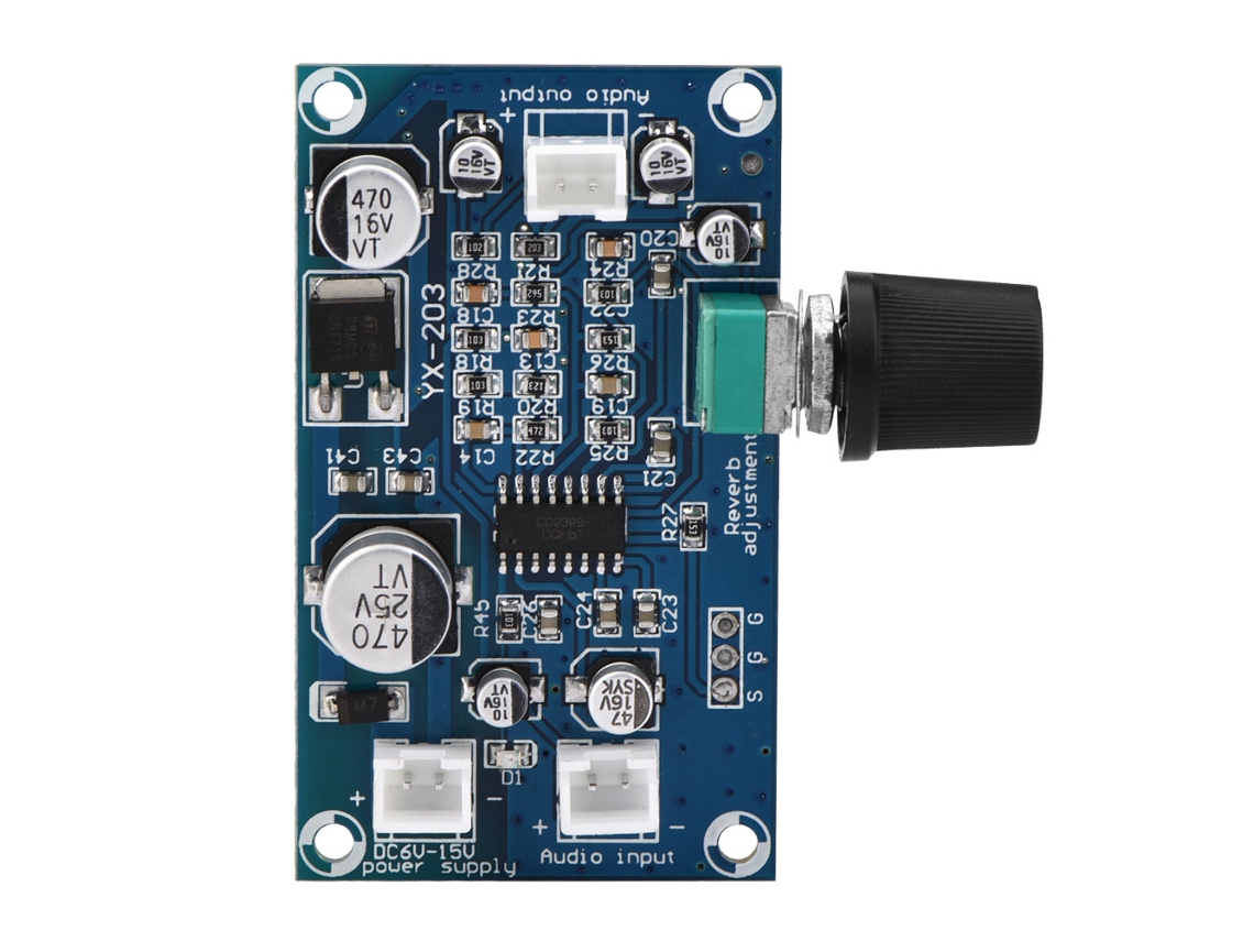 Laxiscreed Microfone Com Reverb E Amplificador De Áudio Para Sonorização, Mono, Alimentação 6-15v Dc