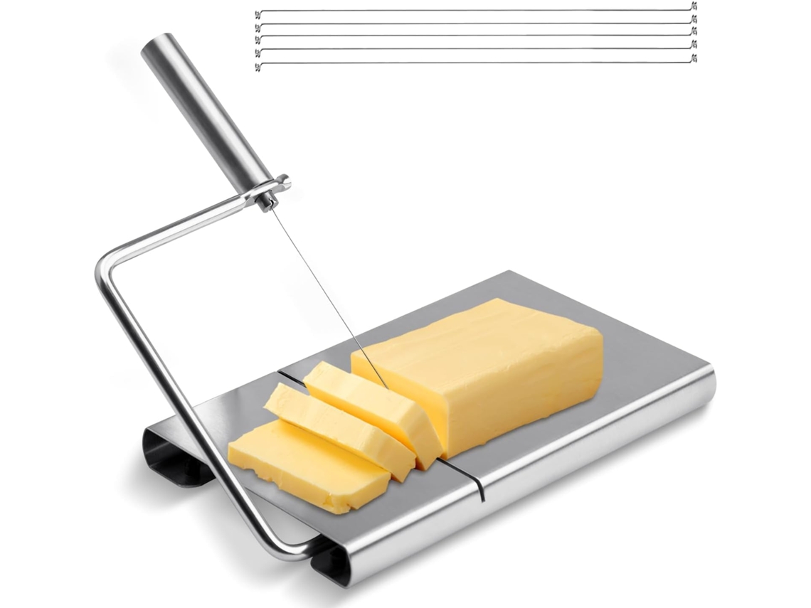 Fatiador De Queijo Com Fio, Fatiador De Queijo Duro Com 6 Fios Extras, Fatiador De Queijo Em Aço Inoxidável