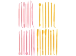 Conjunto de 28 Peças Ferramentas Modelagem em Argila Plástica para Fondant e Cerâmica, Design CHABERLU