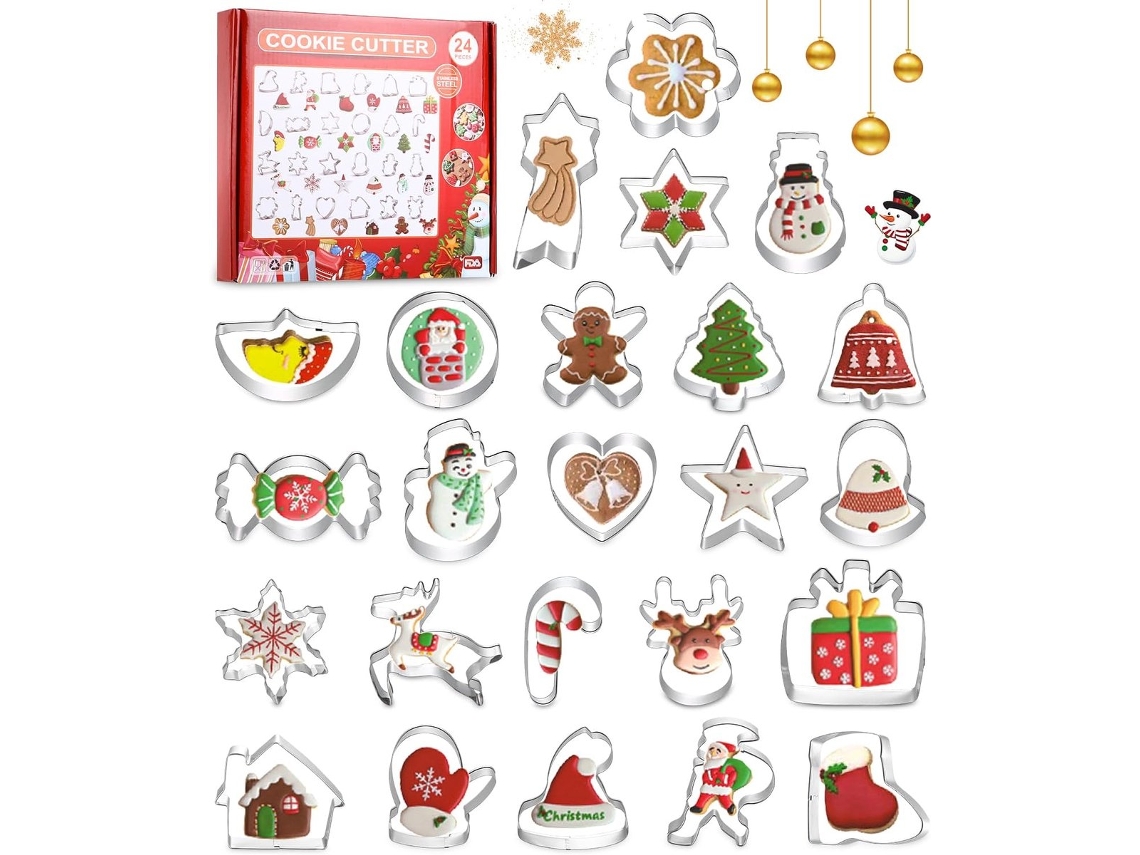 Conjunto De 24 Formas Para Pão E Bolos, Formato Floco De Neve E Homem De Gengibre, Para Forno, Confeitaria E Preparo Doméstico