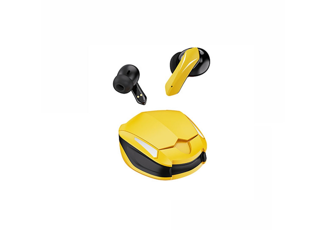 Auriculares Bluetooth True Wireless SENLIN Binaural Tws para Gaming com Display Digital de Baixa Latência Amarelo