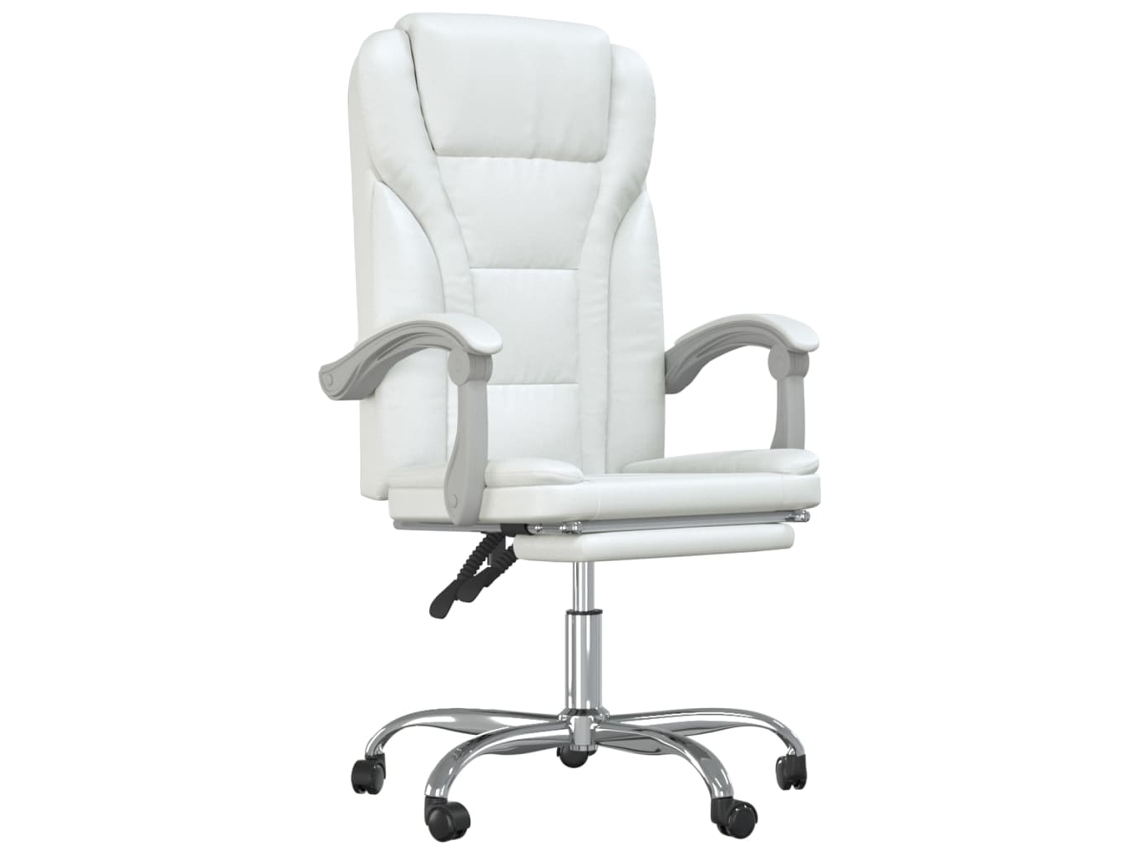 Cadeira de Escritório Reclinável Couro Artificial Branco MAISON EXCLUSIVE