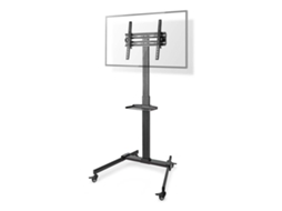 Suporte de chão AQUAFORGE para TV de 32 a 55 polegadas, até 35 kg, design de coluna, altura ajustável, trava de encaixe, aço