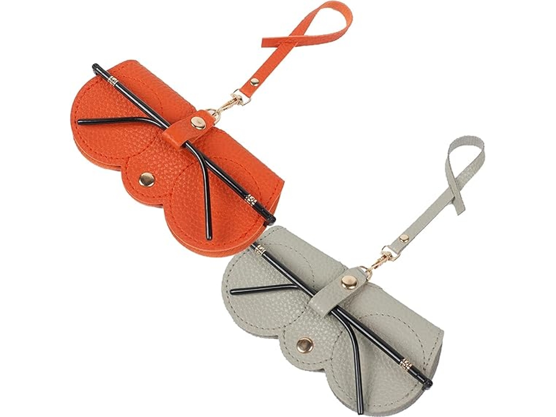 Bolsa para Óculos de Sol Fina e Portátil em Pele Cores: Laranja Cinzento 2 Unid. TRANTECH