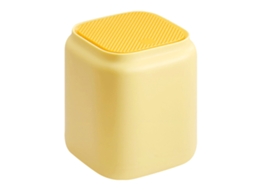 Lixo de Mesa Mini com Tampa Press Top para Escritório Lar Quarto Estudo Amarelo Pp Resistente