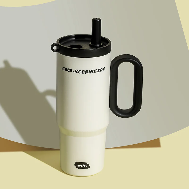 Caneca Térmica De Aço Inoxidável (branca, 720 Ml), Grande Capacidade.