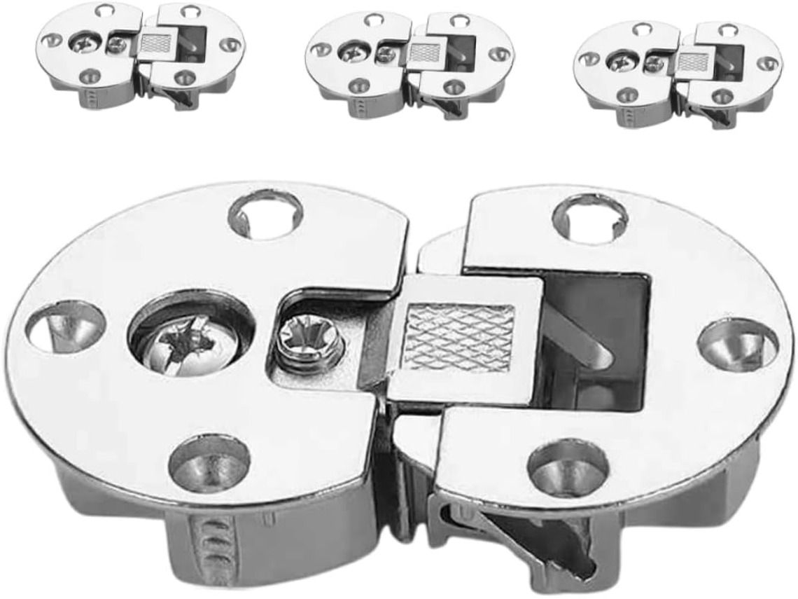 Conjunto De 4 Dobradiças Ajustáveis E Ocultas Para Portas Armários