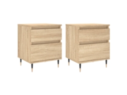 Bedside Cabinet, Bedside Cabinets Vidaxl Marrom Madeira Processada (n/a)