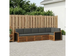 Vidaxl Conjunto De Sofás Para Exterior 5 Unid. Natural E Antracite