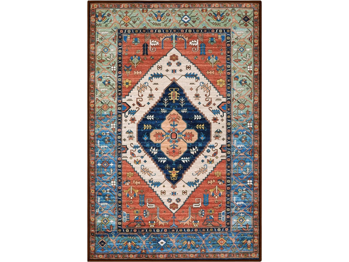 Tapete Boho 2x3 Pés Oriental Lavável Tpr Cozinha Quarto