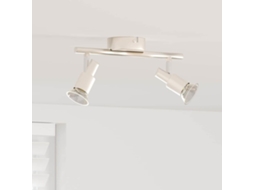 Vidaxl Foco De Teto Com Holofotes Níquel 25,5 X 8 X 11 Cm Aço