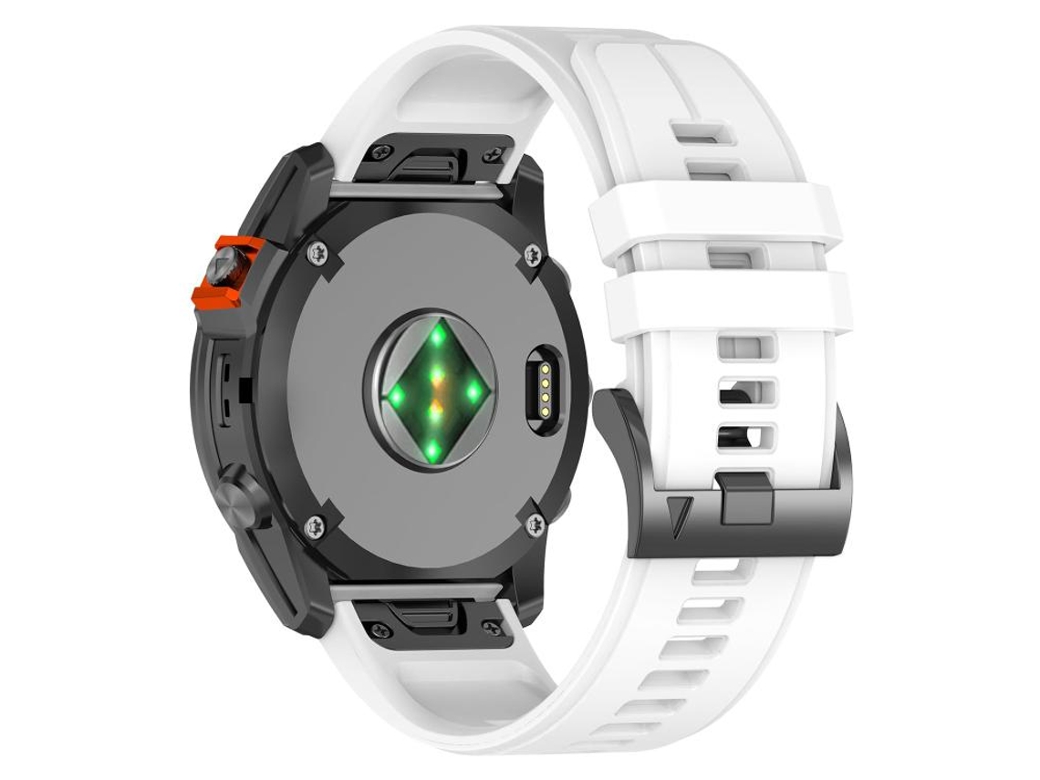 Bracelete Para Garmin (22mm) - Silicone - Liberação Rápida - Fivela De Aço Preta Branca