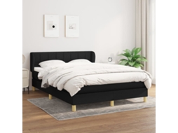 Vidaxl Cama Com Molas/colchão 140x190 Cm Tecido Preto