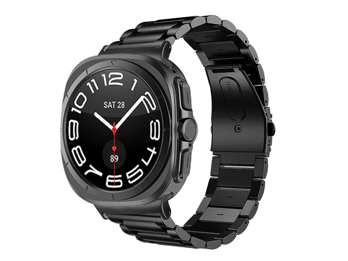 Pulseira De Aço Inoxidável Com Três Contas Para Samsung Galaxy Watch Ultra 47mm / Ultra 2025