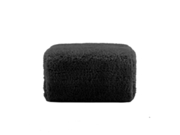 Aviana Ottoman Plush Fabric Preto VELTRIX
