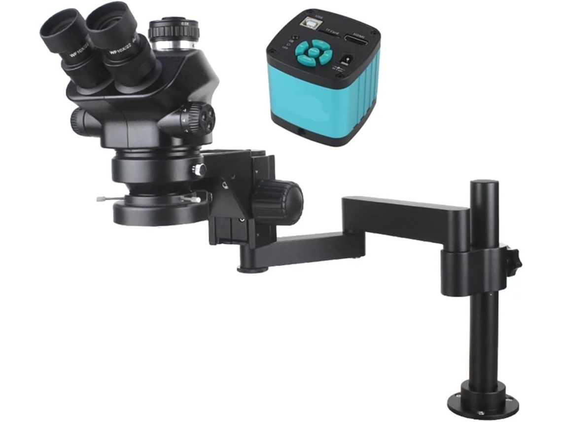 Microscópio Estereoscópico Trinocular Ajustável com Simulador de Distância Focal de Objetiva de 3,5x a 200x para Uso em Laboratório. SFUSHOS
