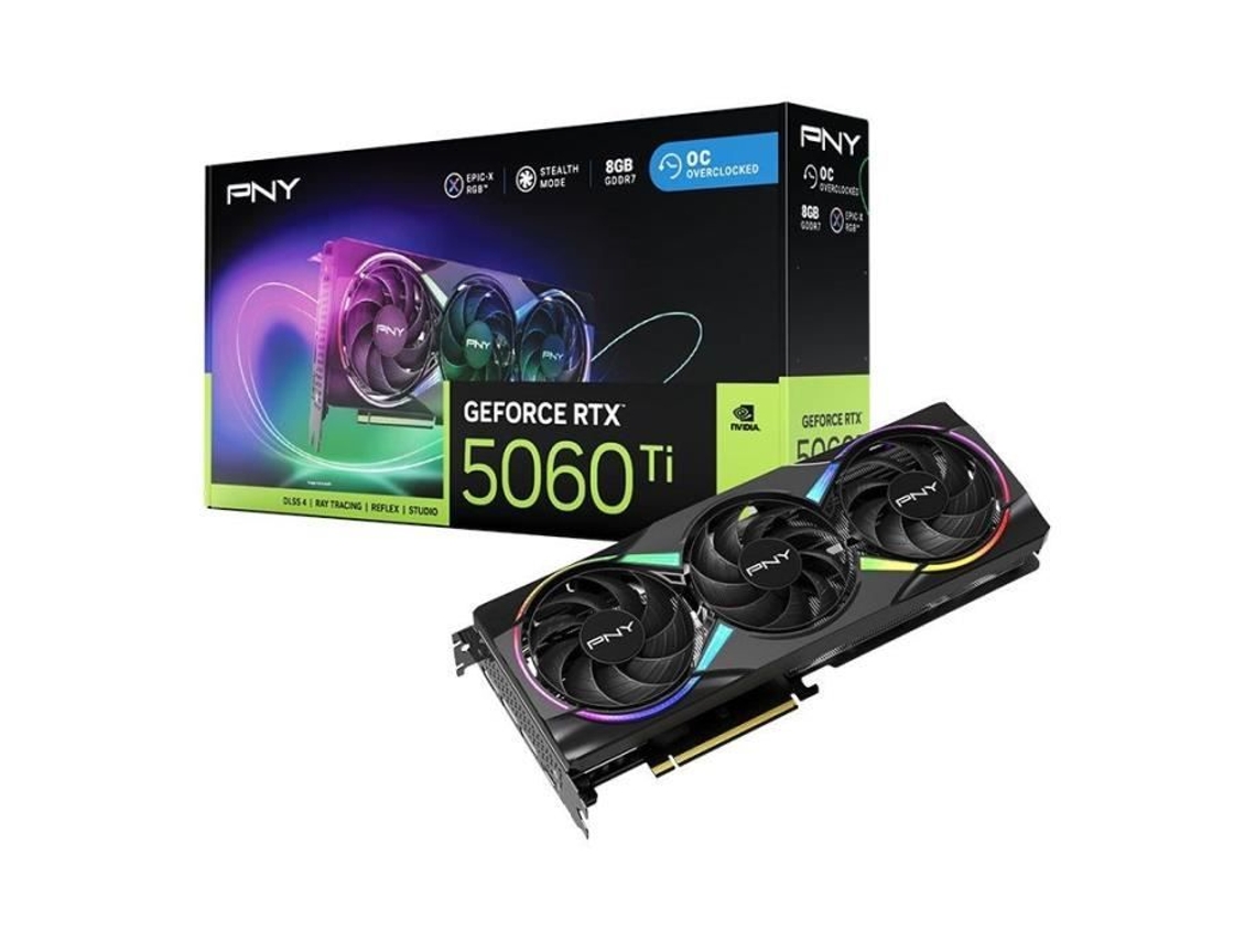 Placa de vídeo Geforce RTX™ 5060 Ti 8GB Argb Overclocked Triple Fan DLSS 4 Pny