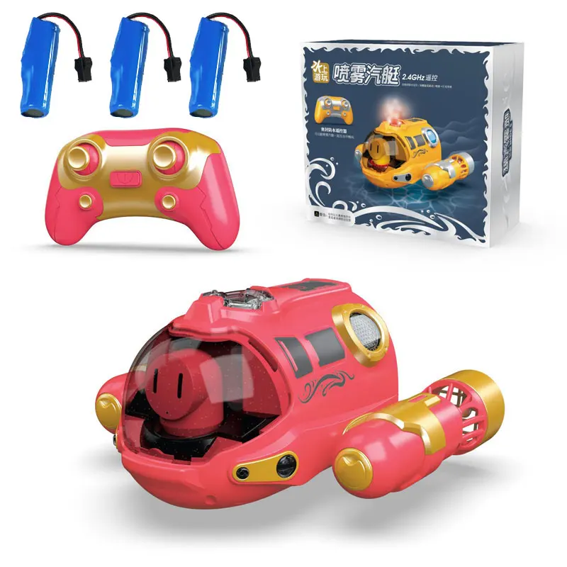 Barco Controle Remoto (rosa, 3 Pilhas), Barco À Prova D'água, Barco Controle Remoto, Led Recarregável Via USB