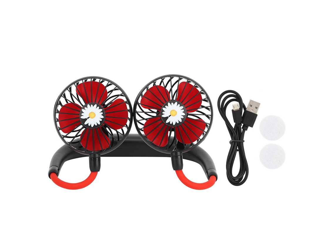 Ventilador de Pescoço Portátil Usb 3 Velocidades Recarregável Preto