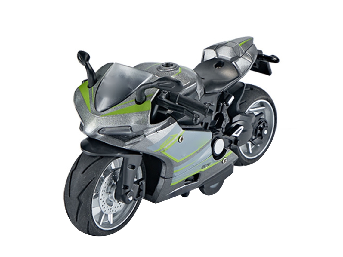 Primerox modelo de Motocicleta Brinquedo 1:14 com Som e Luz, Retrocesso, Liga e Plástico, Prata