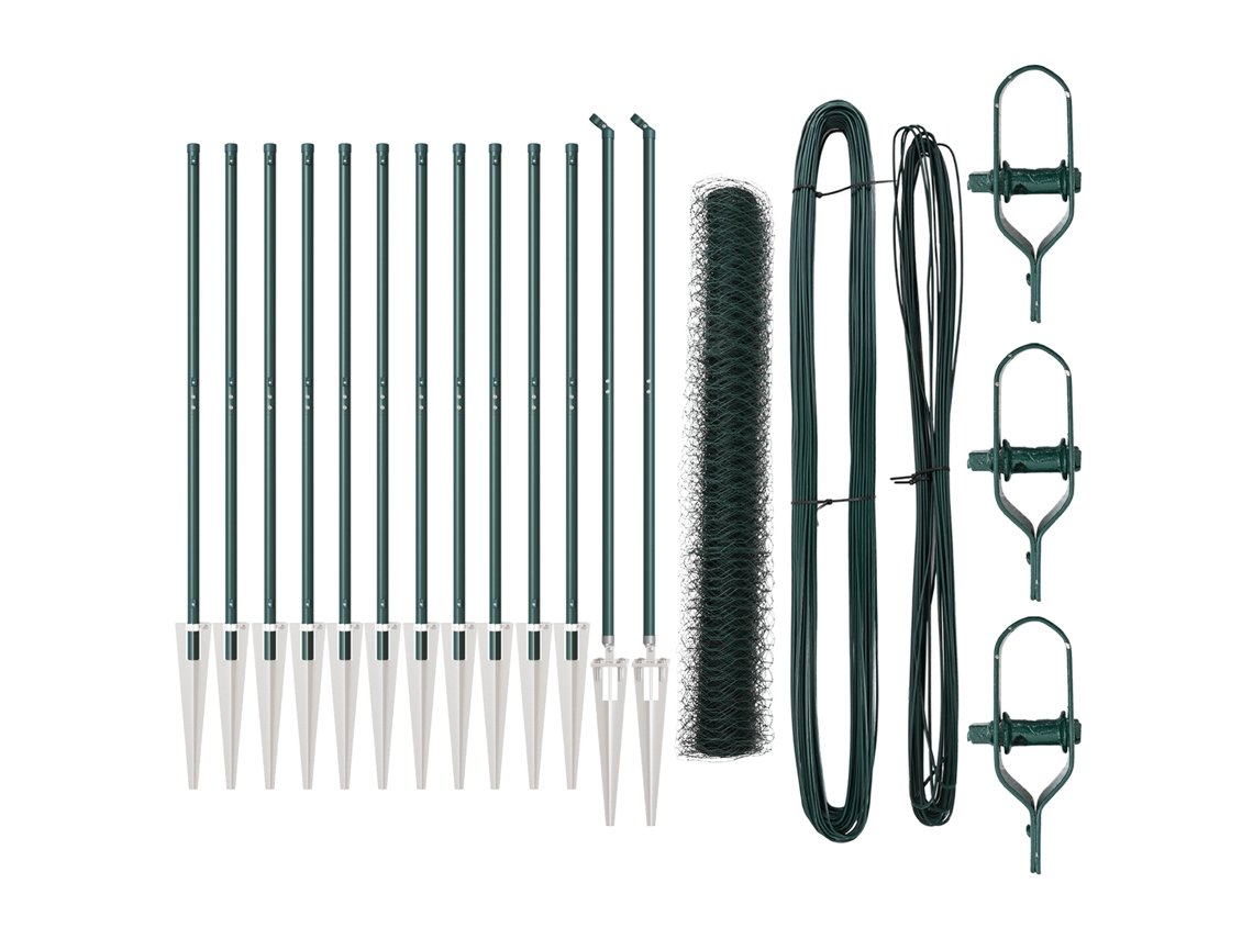 Conjunto 1 Cerca Externa Vidaxl Verde Aço (25 X 1 M)