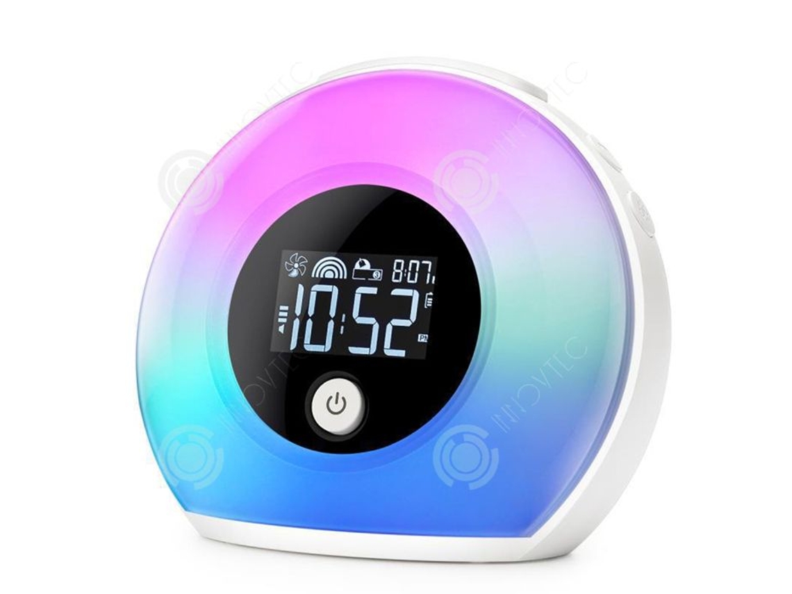 Inn Simulador De Amanhecer 2000mah 5w Com Ajuste De Brilho Em 4 Níveis E Tela Lcd Abajur Colorido Leitor De Música