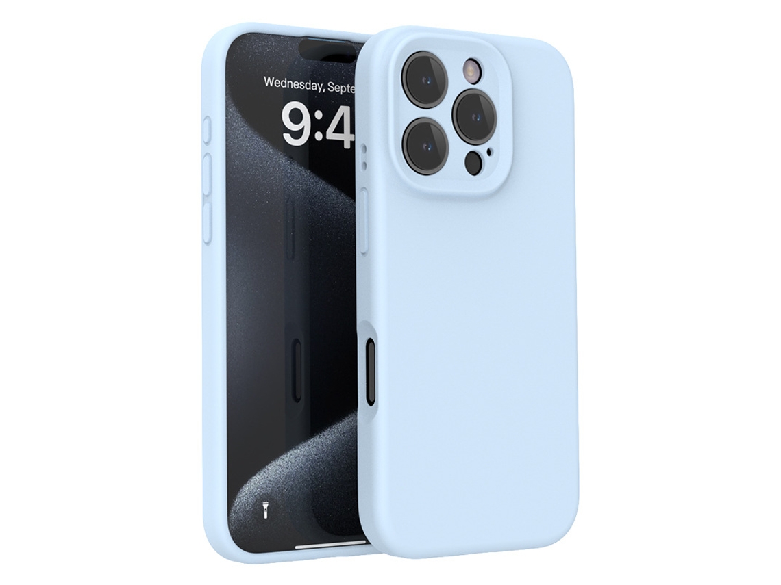 (azul Celeste, Iphone 15 Pro Max) Caso De Telefone De Silicone Líquido Para A Série Iphone, Lente Totalmente Coberta Anti-queda