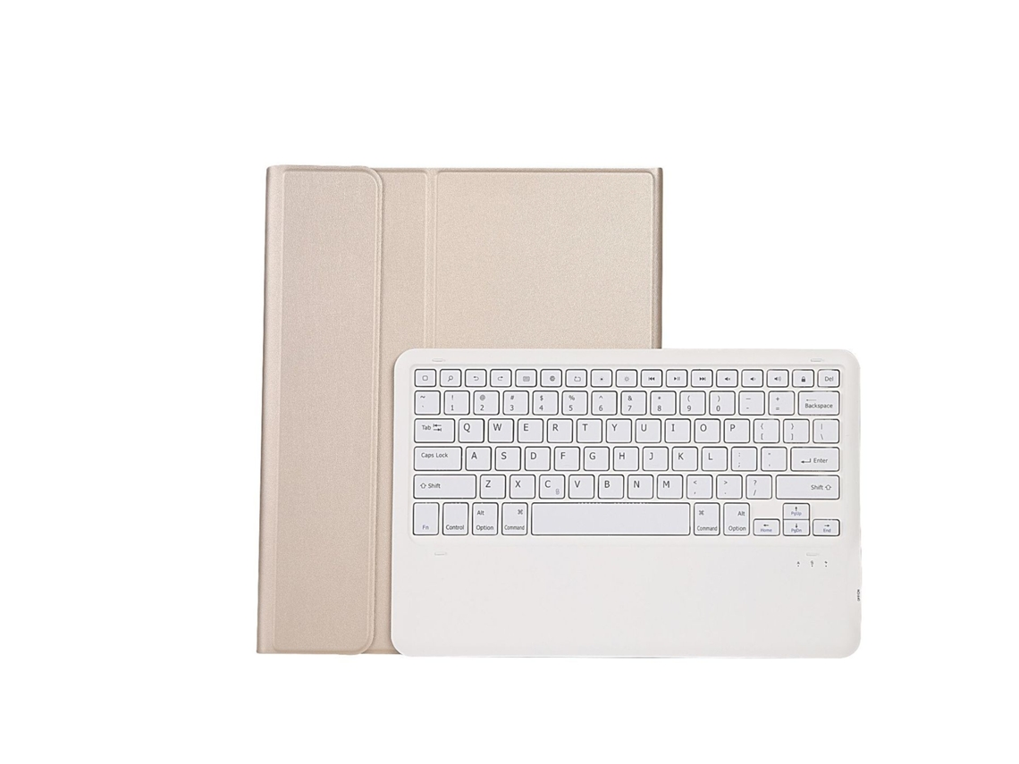 Lurelia Capa Com Teclado Bluetooth Para Ipad Pro 132024 Teclado Bluetooth, Layout Pt, Ouro E Branco