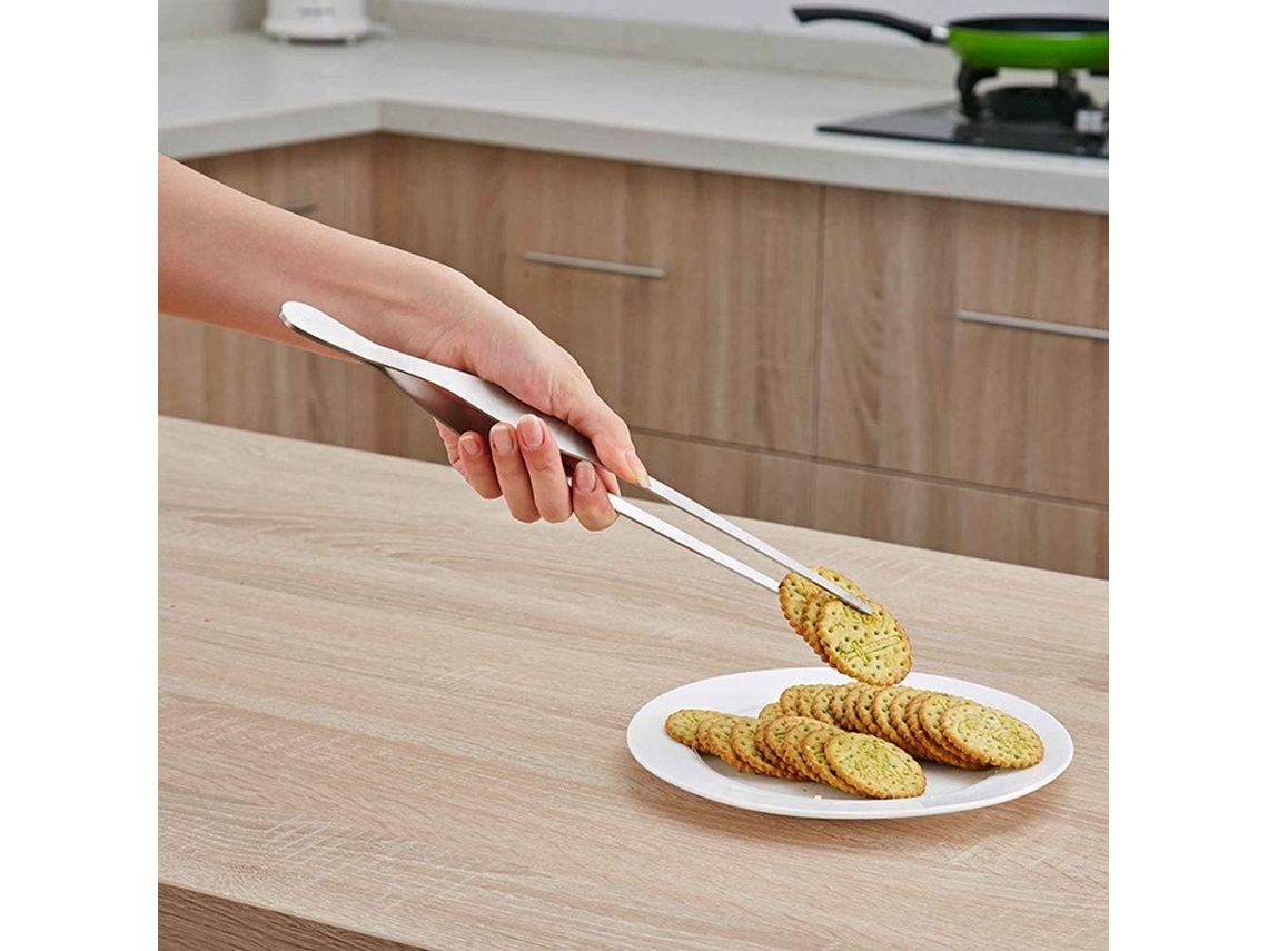 Pinça De Aço Inoxidável Alta Qualidade Para Churrasco E Preparo Bifes, 11, 8x 2x 0, 9cm, 1 Unidade