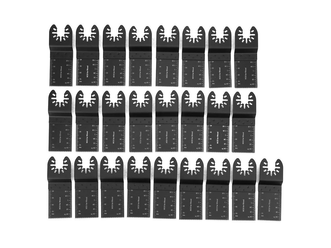 25 Peças Lâmina De Serra Aço Alto Carbono Reta Acessório De Carpintaria 34mm Multifuncional Preto