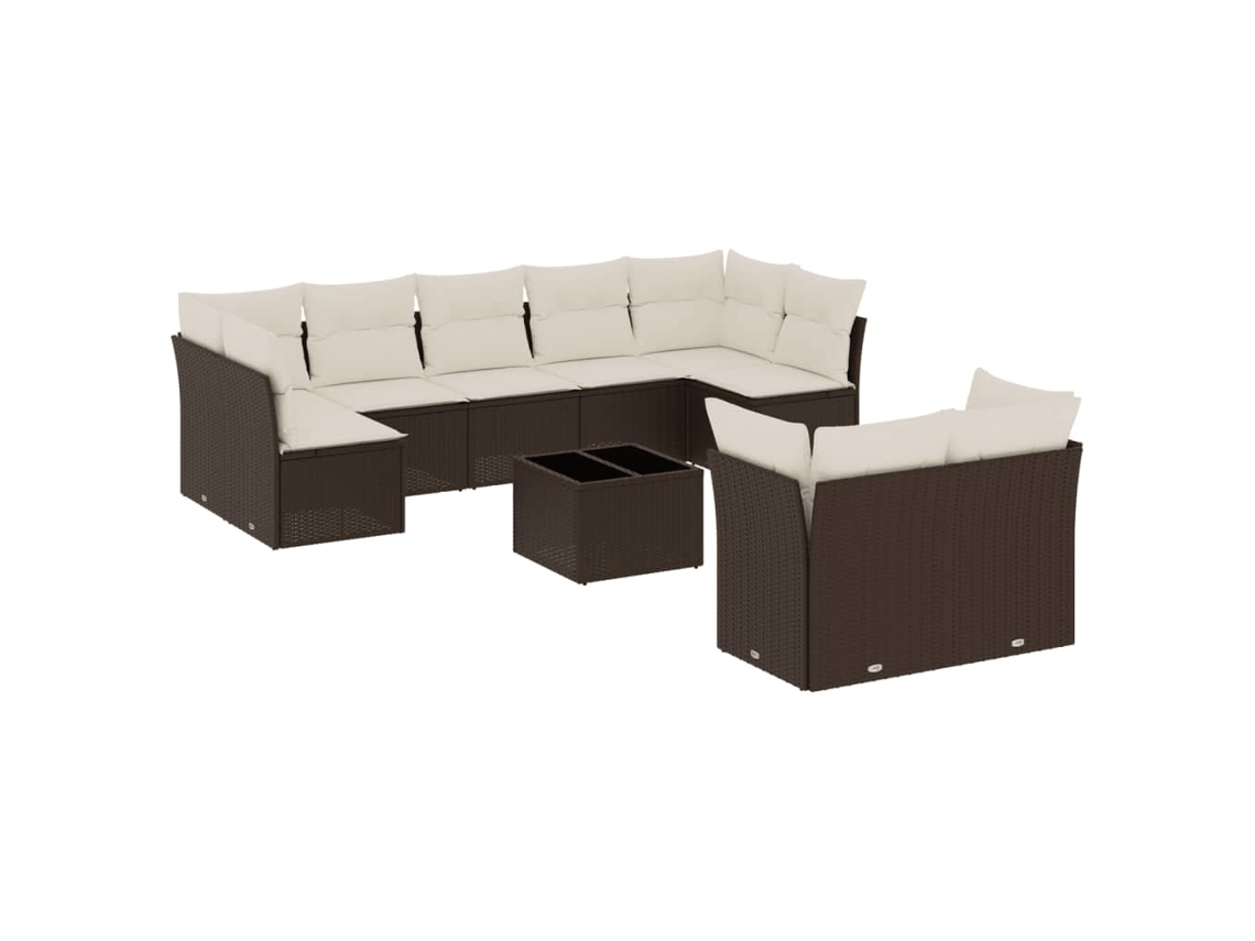 Garden Sofa Set, Garden Sofa Sets Vidaxl Marrom Rattan / Vime (n/a)