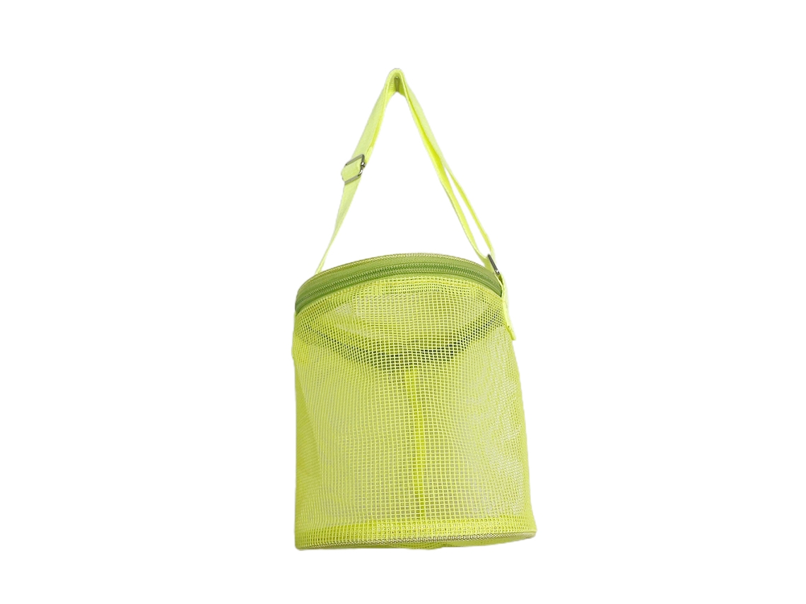 Primerox bolsa de Malha Cilíndrica para Crianças Coletar Conchas Praia Brinquedos com Zíper e Cinto Ajustável