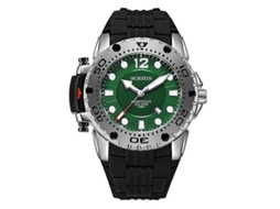 Lurelia Relógio Masculino 6124 Calendário, Luz, Quartzo, 50 Mm, Aço Inox, Silicone, Impermeável