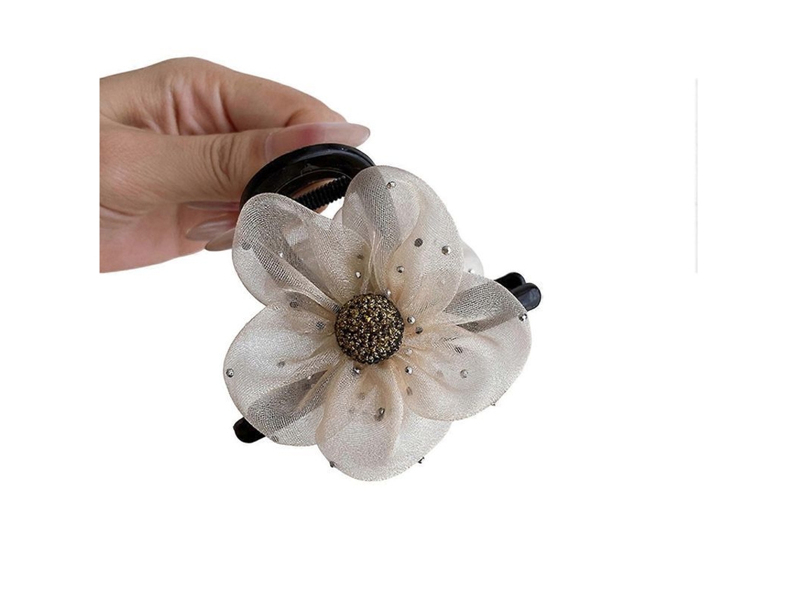 2026 pinça de Cabelo para Mulheres com Design Floral de Gaze Suave para o Couro Cabeludo, Pinça de Tubarão Durável para Meia Cauda
