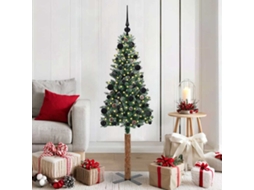 Vidaxl Árvore De Natal Slim Com 150 Leds Com Suporte Verde 150 Cm