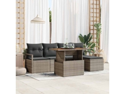 Vidaxl Conjunto De Sofá De Jardim 6 Unid. Cinzeto Rattan Sintético