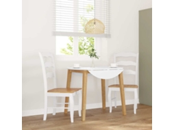 Vidaxl Cadeiras De Jantar 2 Pcs Madeira De Seringueira Maciça Branco