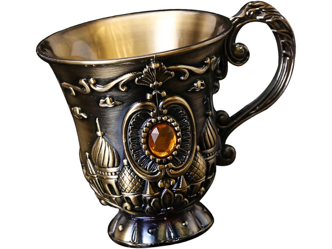 Taça De Licor Com Alça Gravada, Cálice De Bronze Antigo, Para Festas, Colecionadores, Presentes, Medieval